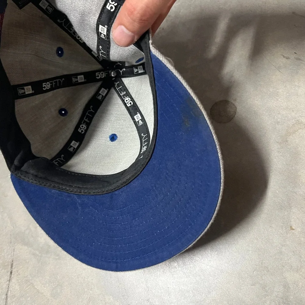 New Era 59FIFTY New York Mets Fitted Hat Grey Heather Blue 7 3/8 MLB Cap